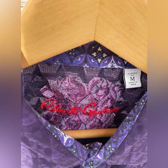 Robert Graham purple shirt size medium - Picture 3 of 9